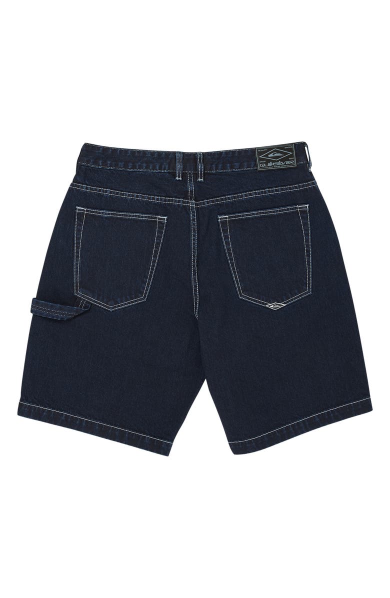 Quiksilver Baggy Fit Cotton Denim Cargo Shorts, Alternate, color, Indigo Rinse