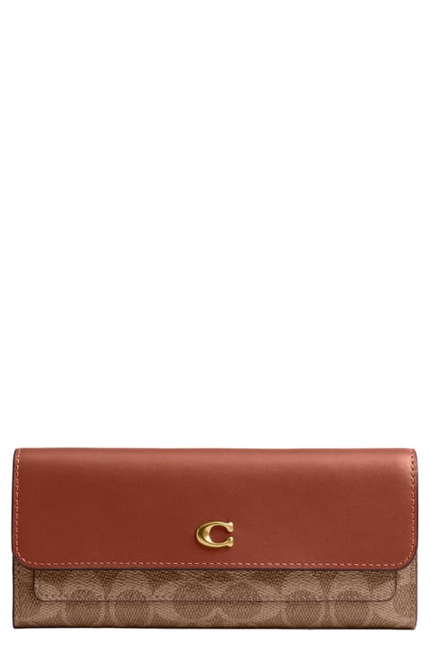 Slim Essential Signature Coated Canvas & Leather Wallet