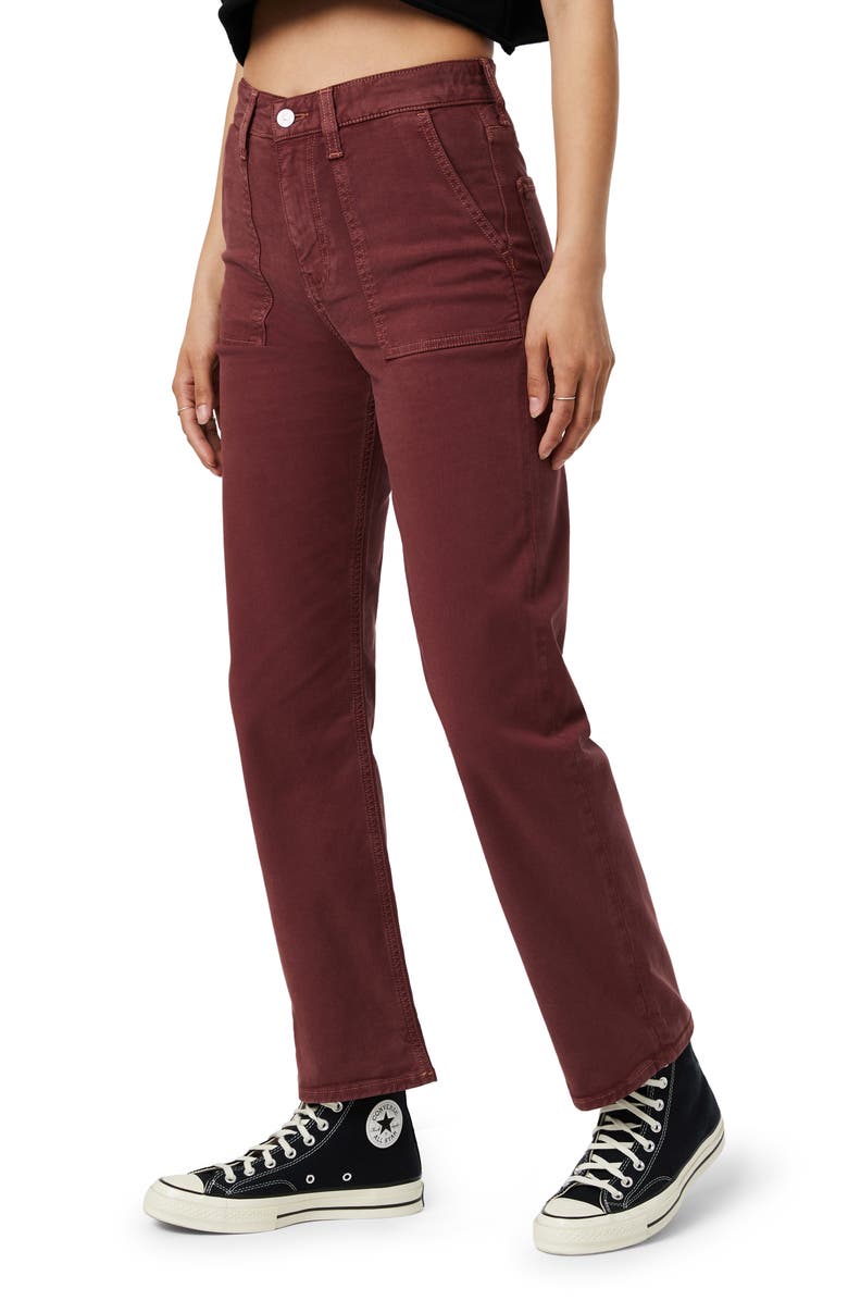 Mavi Jeans Shelia High Waist Relaxed Straight Leg Twill Pants, Alternate, color, Port Luxe Twill