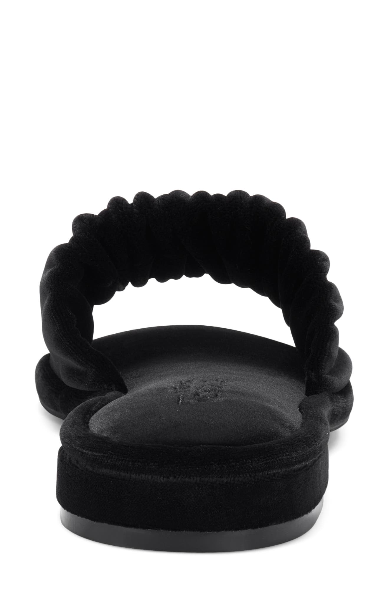 Jamaica Ruched Slide Sandal, Alternate, color, BLACK VELVET