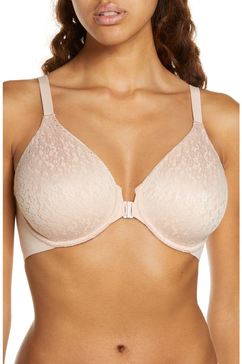 Norah Front Closure Molded Underwire Bra, Main, color, ROSE
