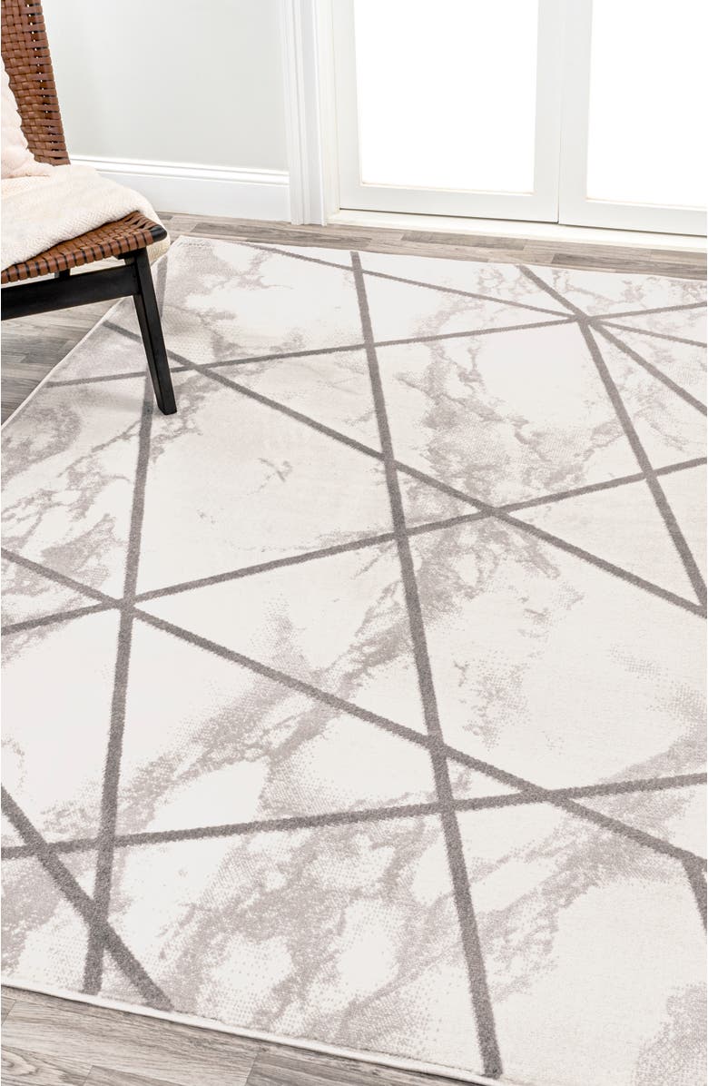 JONATHAN Y Patras Modern Geometric Marbled Area Rug, Alternate, color, Ivory/Gray