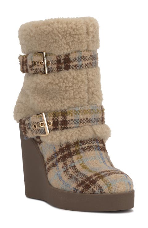 Meztyn Faux Shearling Wedge Boot (Women)