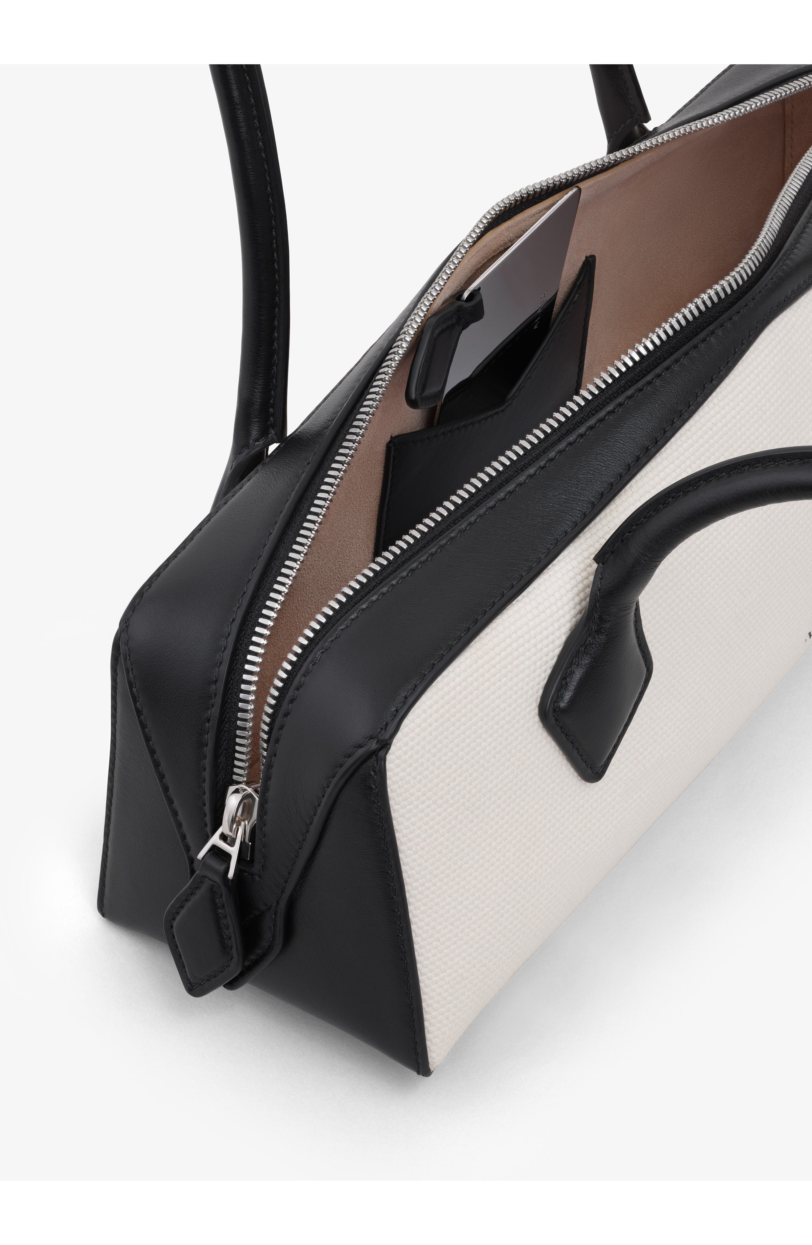 Alaïa Le Teckel East/West Canvas Shoulder Bag, Alternate, color, 