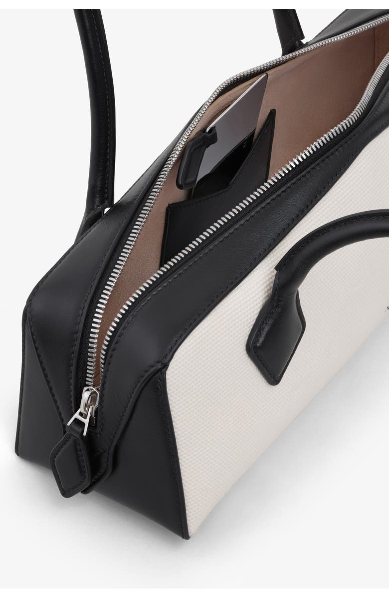 Alaïa Le Teckel East/West Canvas Shoulder Bag, Alternate, color,