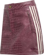 adidas Originals Croc Embossed Faux Leather Miniskirt