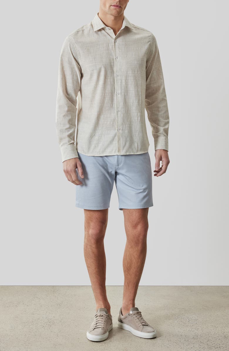 Robert Barakett Junpeli Cotton & Linen Blend Button-Up Shirt, Alternate, color, String