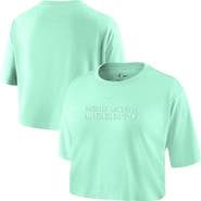 Nike Women's Nike  Mint New York Liberty Basketball Tonal Wordmark Cropped T-Shirt
