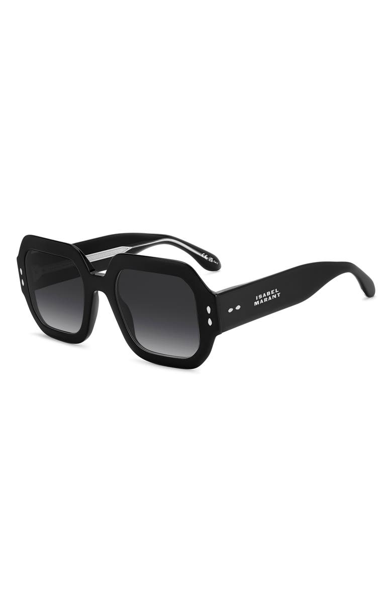Isabel Marant 51mm Square Sunglasses, Alternate, color, Black/ Dark Grey Sf