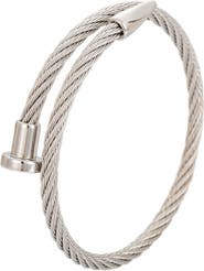 EYE CANDY LOS ANGELES Men's Leo Titanium Spike Cuff Cable Bracelet