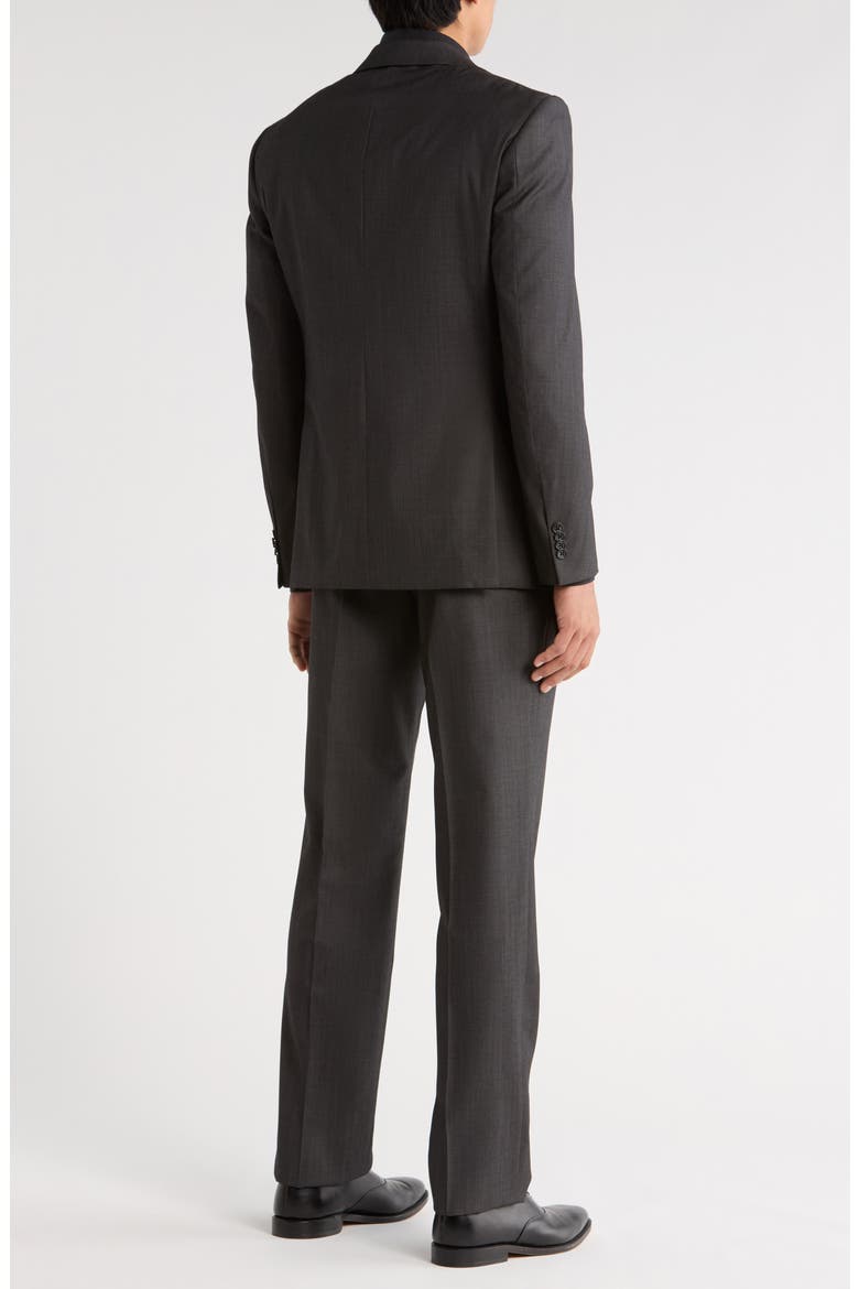 Charcoal Herringbone Two-Button Notch Lapel Wool Suit, Alternate, color, CHARCOAL