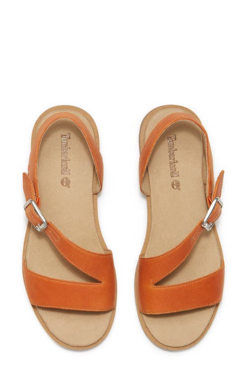 Timberland Calista Bay Sandal In Medium Orange Full Grain