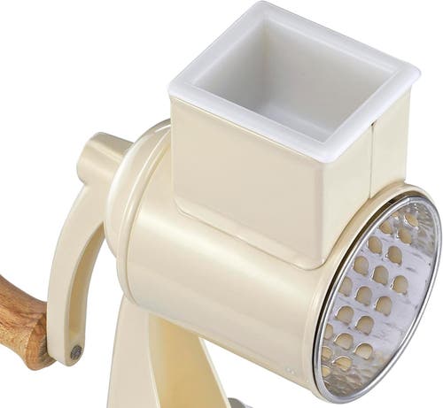 Zassenhaus Classic Drum Grater With Suction Base, 2 Grating Drums, Pestle, And Vegetable Cutter In Beige