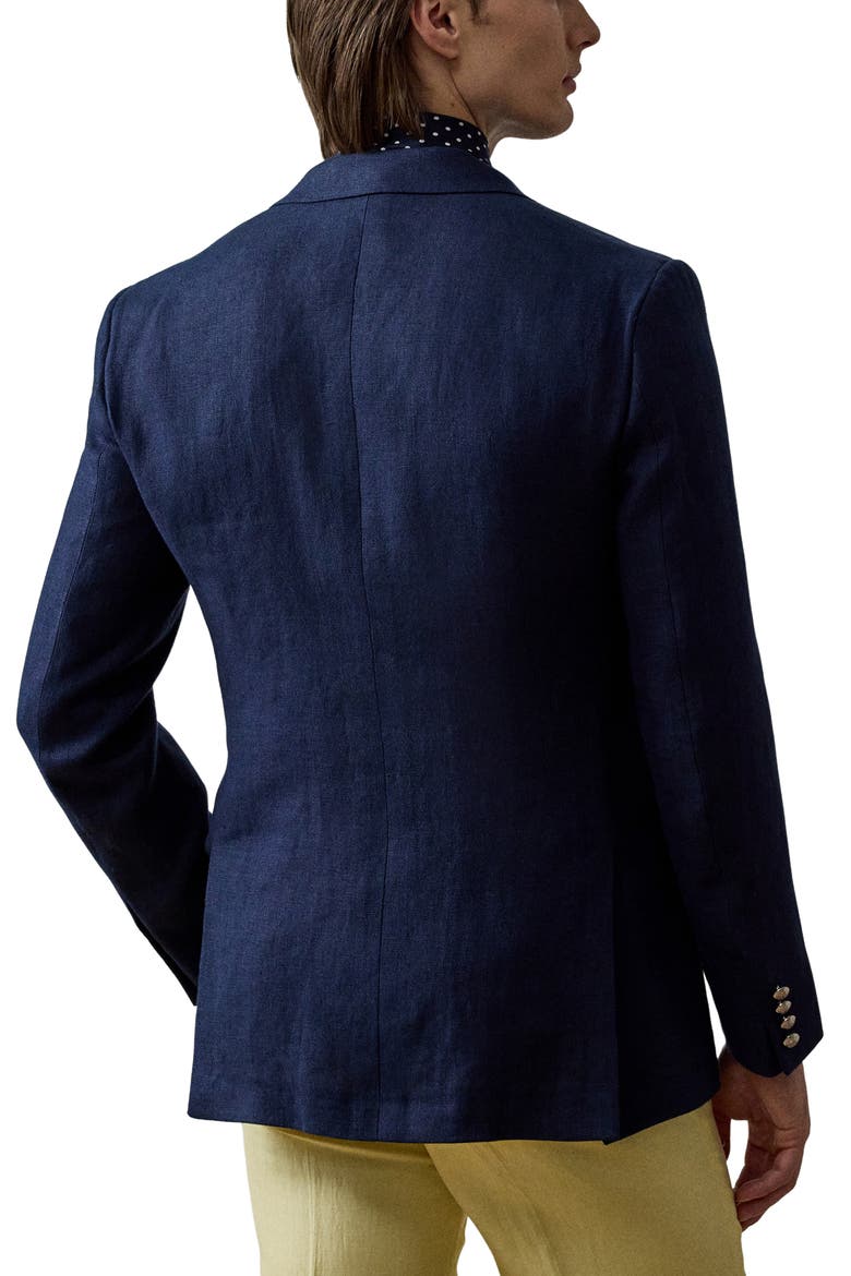 Classic Single Breasted Linen Sport Coat, Alternate, color, NAVY