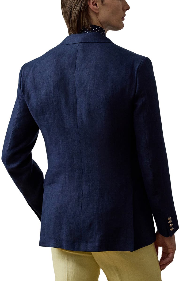 Ralph Lauren Purple Label Classic Single Breasted Linen Sport Coat, Alternate, color, Navy