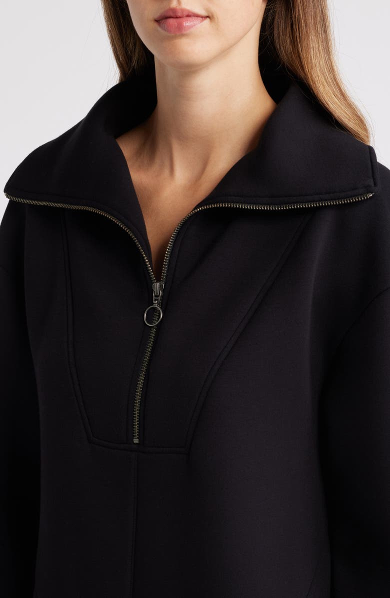 Caslon<sup>®</sup> Half Zip Long Sleeve Sweatshirt Dress, Alternate, color, 