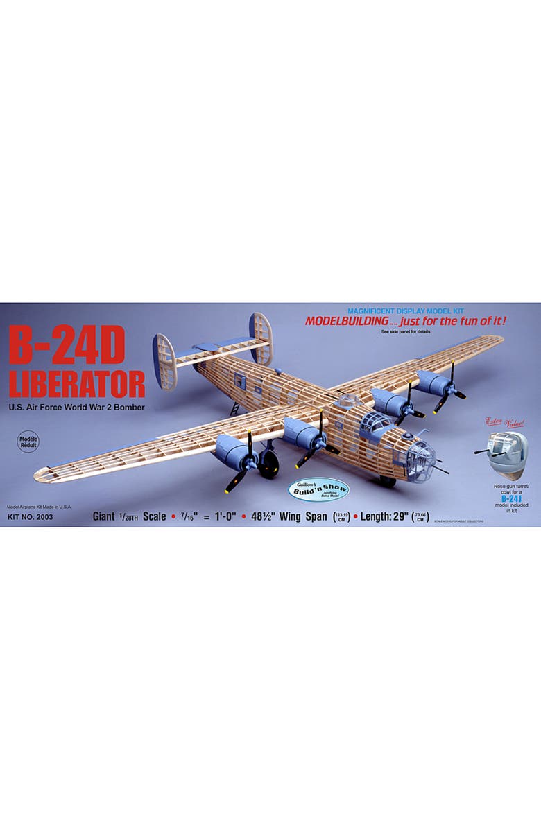 Guillow's Consolidated B24D Liberator Model Kit, Alternate, color, Multicolored