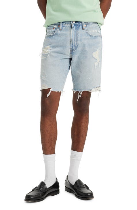 Alluring Fitted Denim Style Shorts for Him - Men's Denim Style Short Seductive for Party - Rave Men's Fitted Denim Style Short store for Nightclub