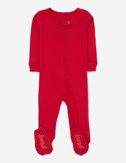 Kids Footed Solid Cotton Matching Family Pajamas (Toddler, Little Kid & Big Kid)