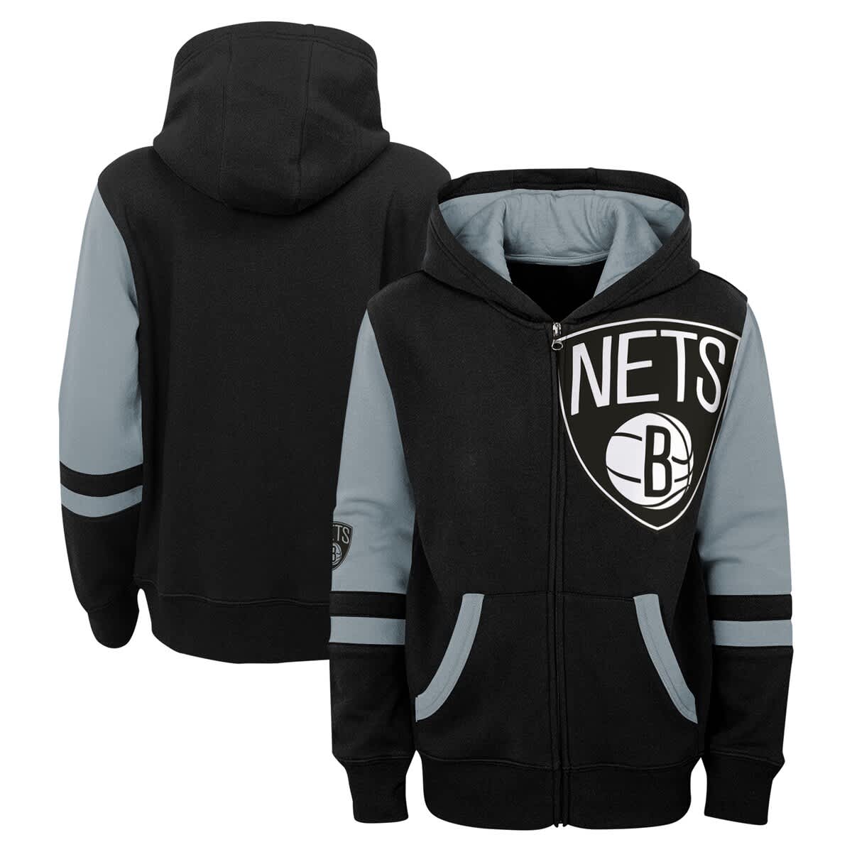 Outerstuff Kids'  Preschool Black Brooklyn Nets Straight To The League Full-zip Hoodie