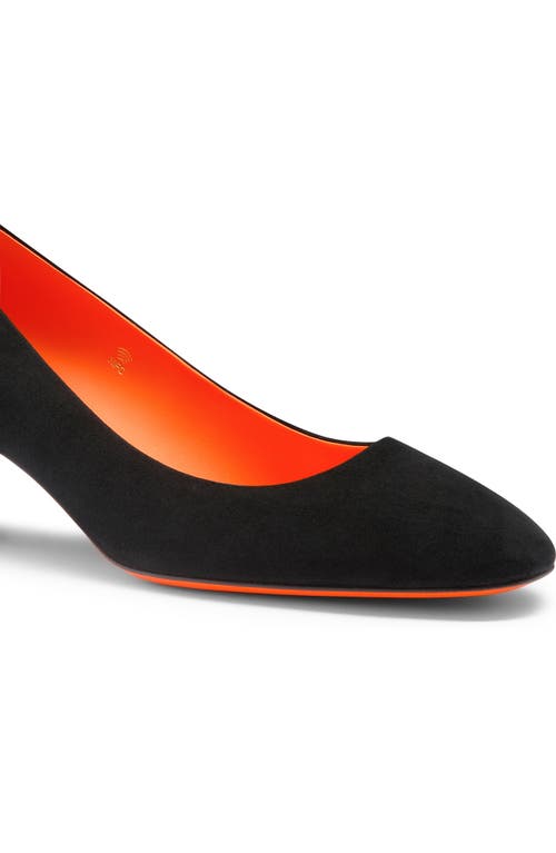 Shop Santoni Suede Low-heel Pump In Black