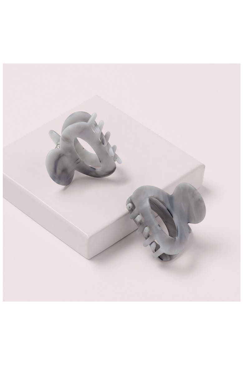 Set of 2 Assorted Marbled Petite Claw Clips, Alternate, color, NO COLOR