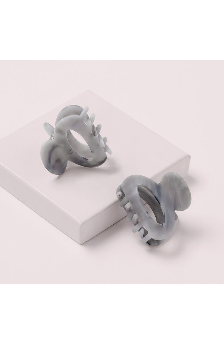 The Hair Edit Set of 2 Assorted Marbled Petite Claw Clips, Alternate, color, 
