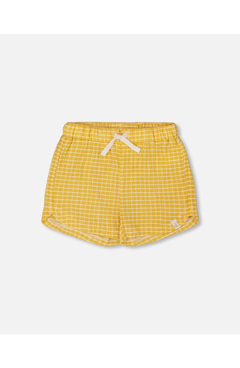 Deux par Deux Girl's Crinkle Short Pale Yellow And White, Main, color, 