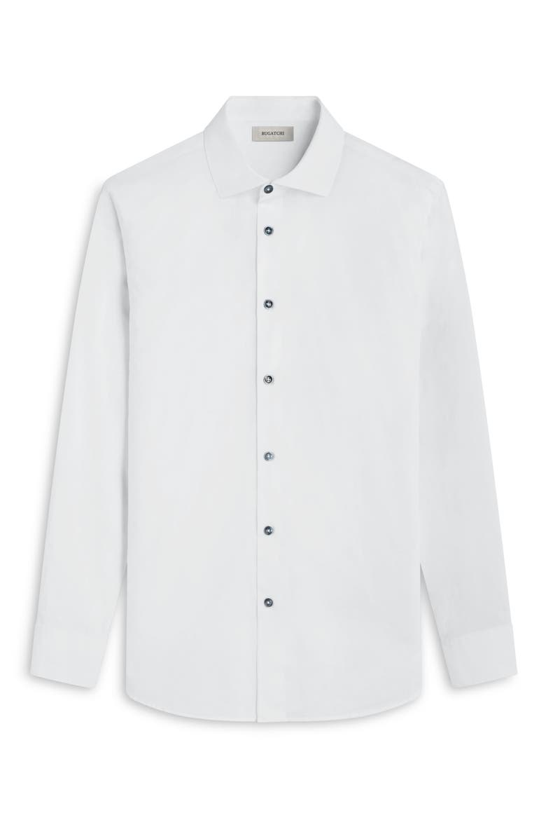 Axel Shaped Fit Floral Jacquard Button-Up Shirt, Alternate, color, WHITE