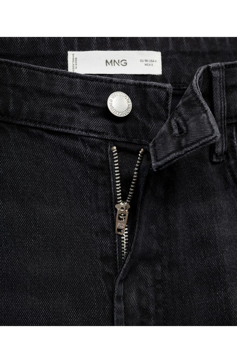 MANGO Elise High Waist Wide Leg Jeans, Alternate, color, Black Denim