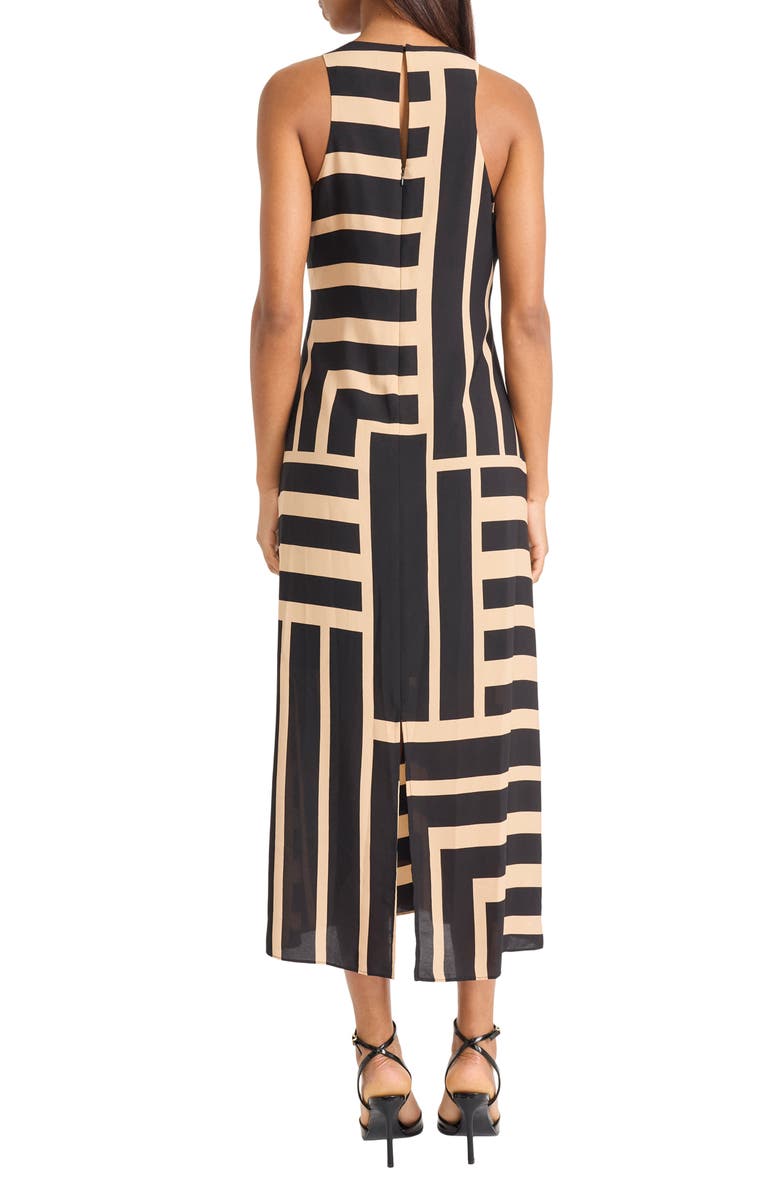 DONNA MORGAN FOR MAGGY Stripe Maxi Dress, Alternate, color, Black/ Tan