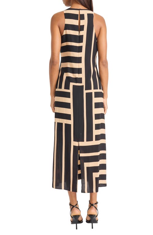 Donna Morgan For Maggy Stripe Maxi Dress In Brown