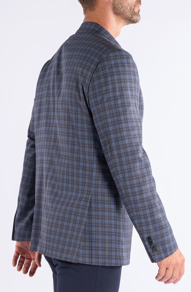 SAVILE ROW CO Mayfair Blue Brown Plaid Sport Coat, Alternate, color, Blue