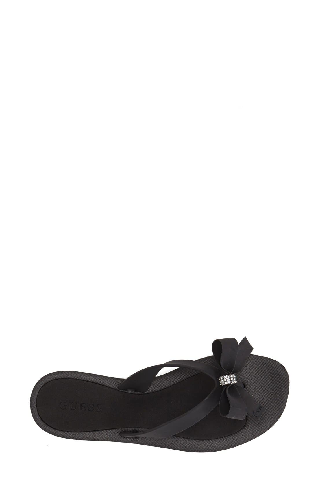 GUESS 'Tutu' Flip Flop, Alternate, color, Black