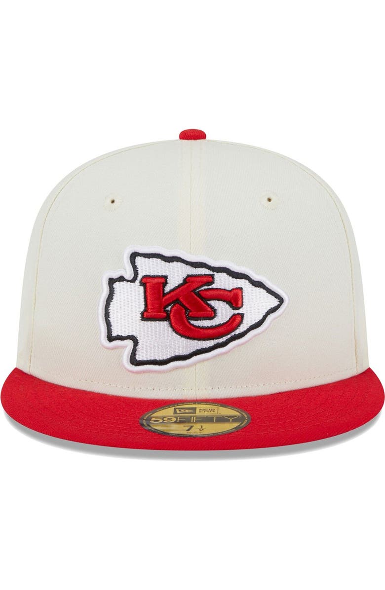 New Era Men's New Era Cream Kansas City Chiefs Retro 59FIFTY Fitted Hat, Alternate, color, 