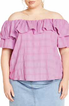 City Chic Christy Off the Shoulder Ruffle Top