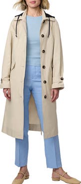 Bernardo Convertible Classic Trench Coat with Quilted Vest