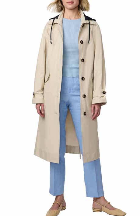 Bernardo Convertible Classic Trench Coat with Quilted Vest