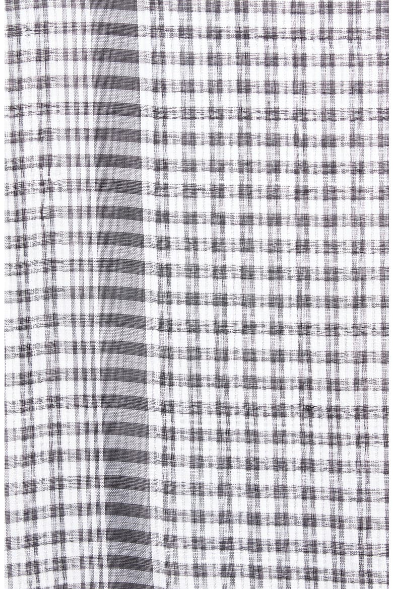 Checkered Twished Fringe Scarf, Alternate, color, BLACK