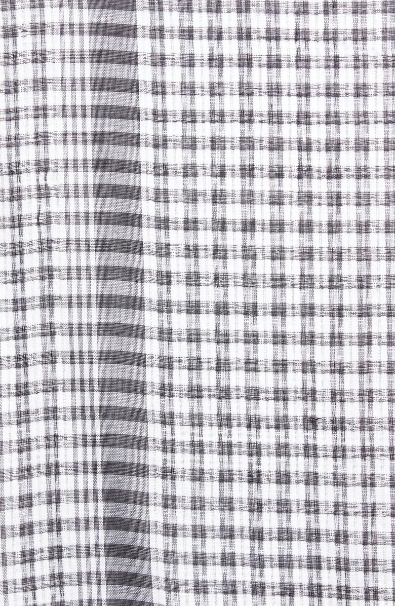 La Fiorentina Checkered Twished Fringe Scarf, Alternate, color, Black