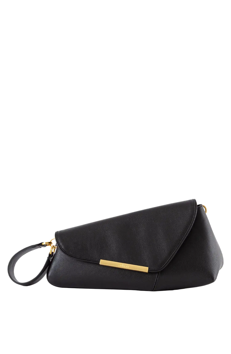 Esthera 11PM Leather Shoulder Bag, Alternate, color, Black