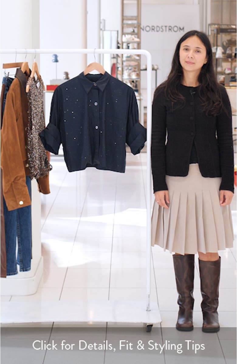 Next Ex with Crystals Cotton Button-Up Shirt, sales video thumbnail