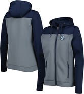 ANTIGUA Women's Antigua Deep Sea Blue/Gray Seattle Kraken Protect Full-Zip Jacket