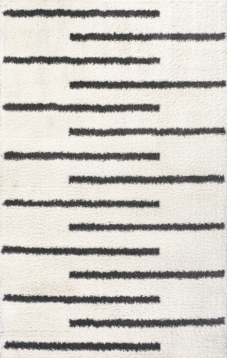 Alaro Berber Stripe Shag Area Rug