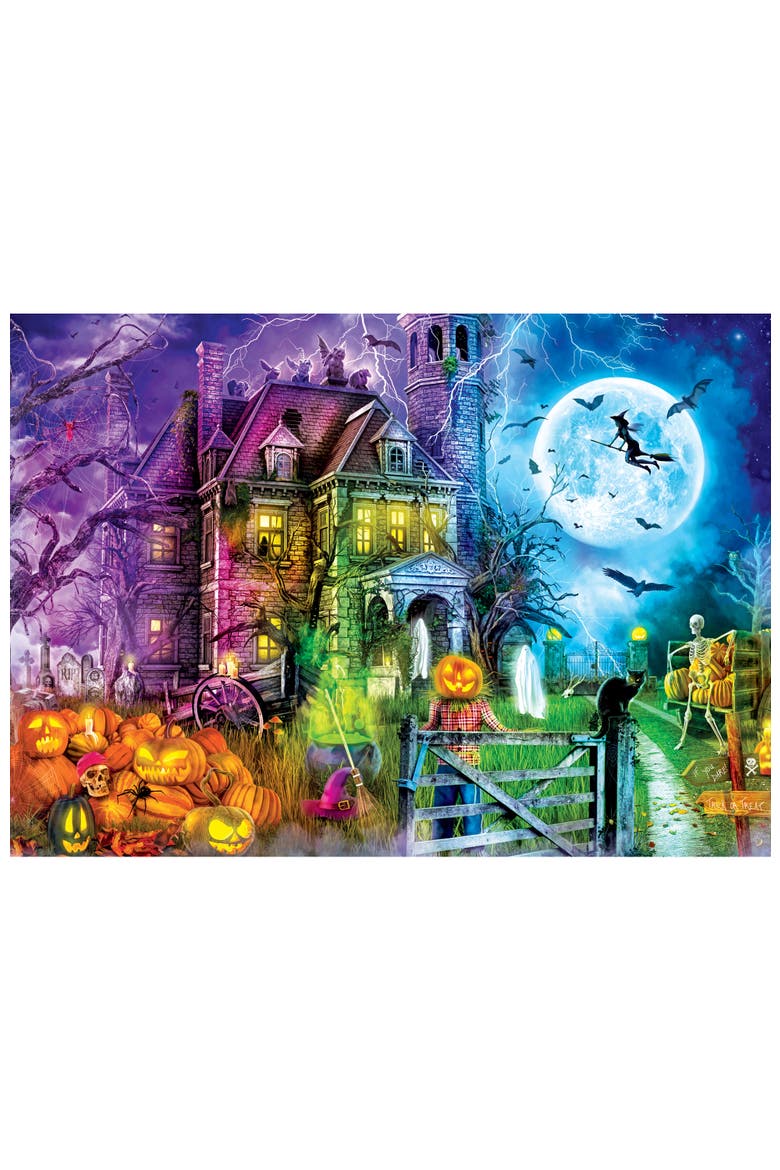 Halloween Terrors 500 Piece Glow Puzzle, Alternate, color, Multicolor
