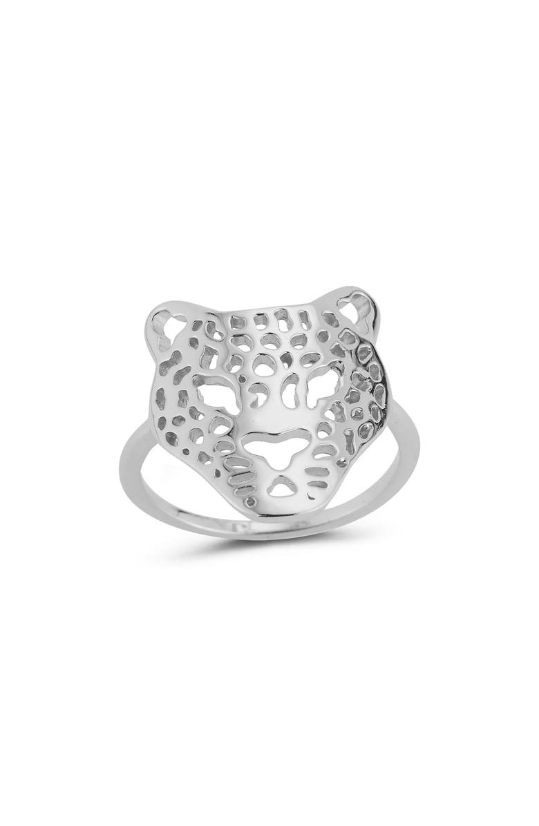 SPHERA MILANO Sterling Silver Leopard Ring, Main, color, Silver