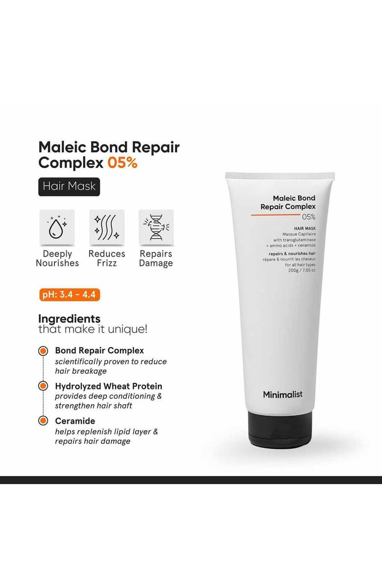 Minimalist Maleic Bond Repair Complex 05% Hair Mask, Alternate, color,