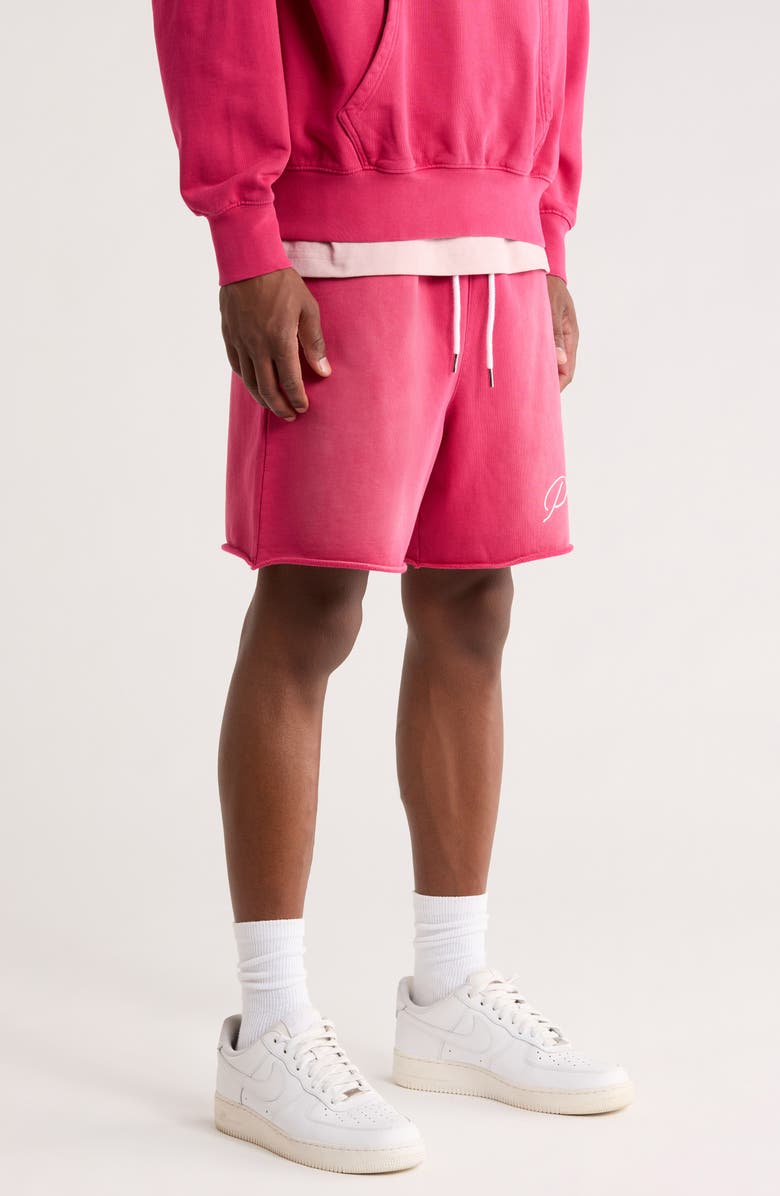 PURPLE BRAND Signature Midweight Fleece Sweat Shorts, Alternate, color, Red