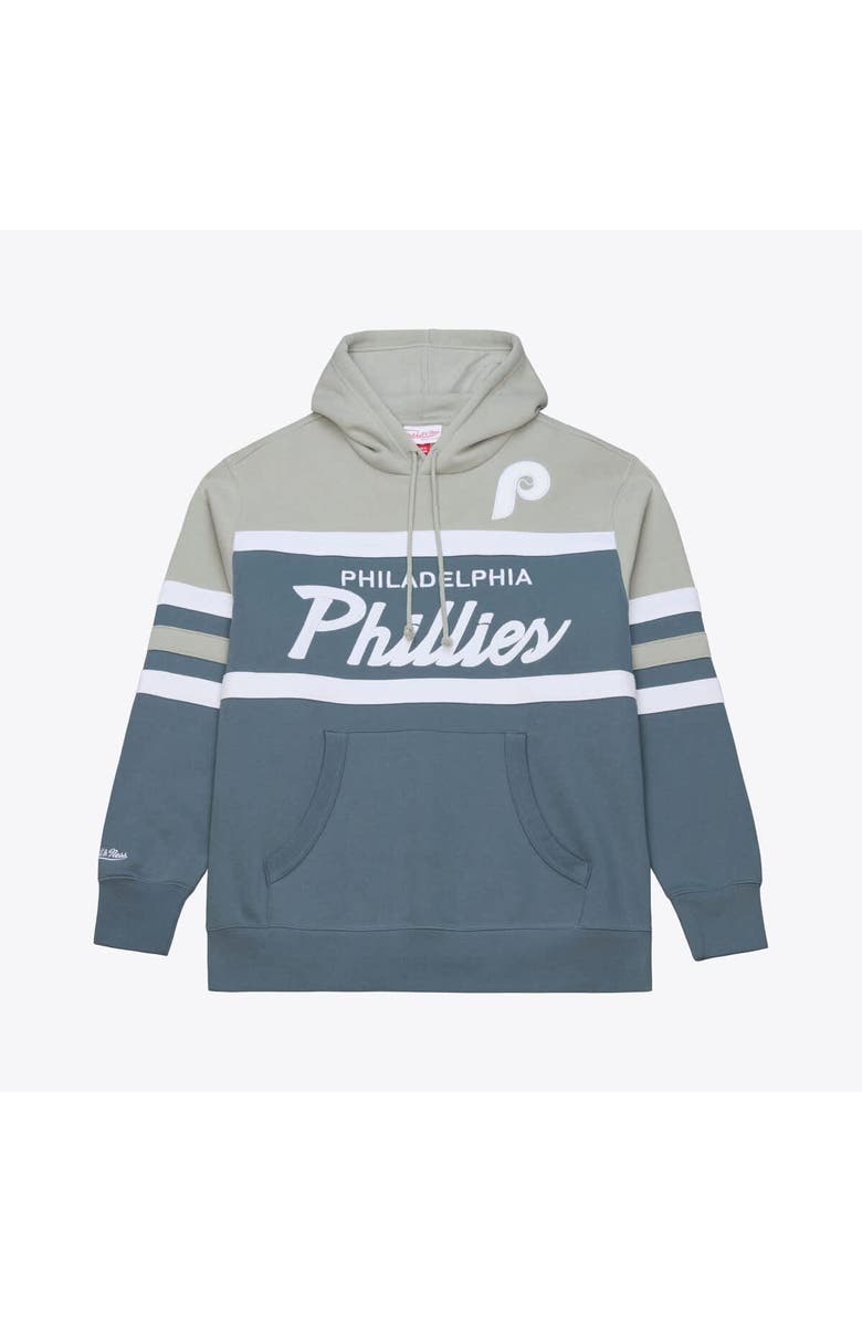 Mitchell & Ness Men's Mitchell & Ness  Gray Philadelphia Phillies Cooperstown Collection Thunderstorm Head Coach Hoodie, Main, color, Gray
