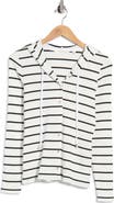 CYRUS Striped Rib Button Front Hoodie